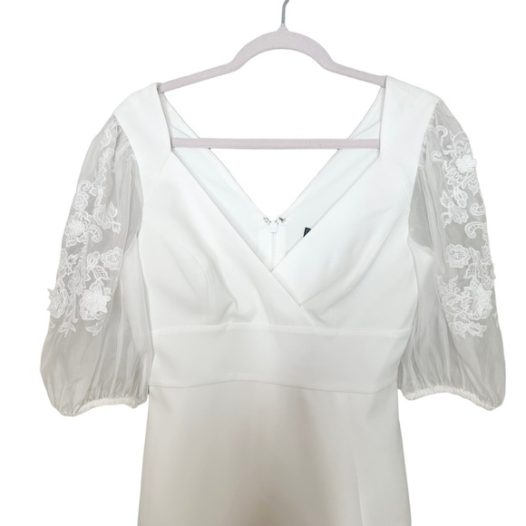 NWT BCBG Maxazria Kamille White Organza Sleeve Dress Size 0 - Picture 5 of 10